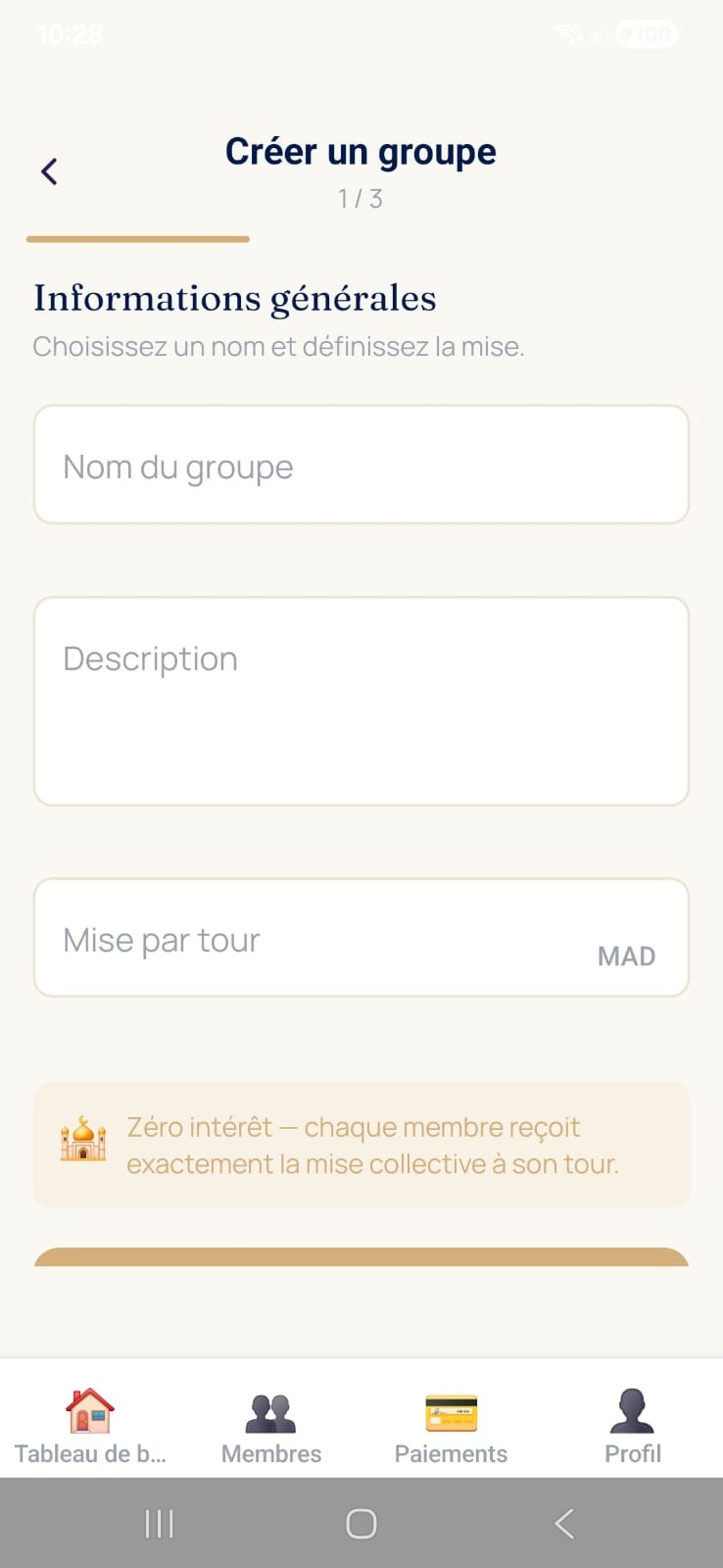 Écran calendrier du cycle edenia